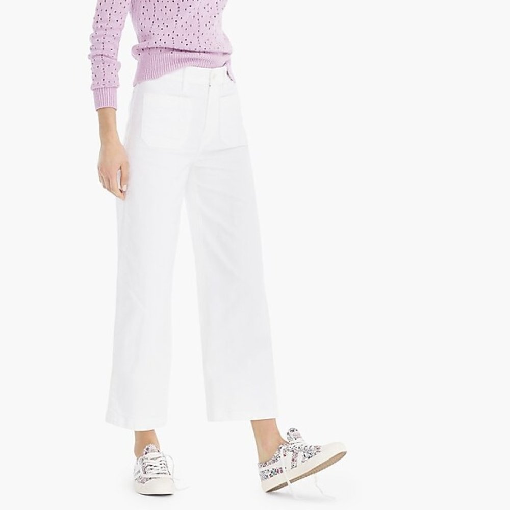 J Crew Point Sur Wide-leg Crop Jean- White 29
